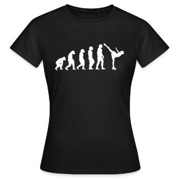 Eislauf Evolution Schlittschuh Entwicklung Winter - Frauen T-Shirt - Schwarz - Vorne - AI Model Female 172 dark (172cm)