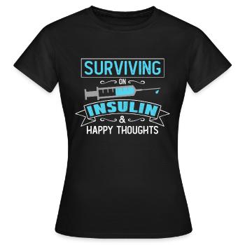 Diabetes Insulin Blutzucker Diabetiker Geschenk - Frauen T-Shirt - Schwarz - Vorne - AI Model Female 172 dark (172cm)