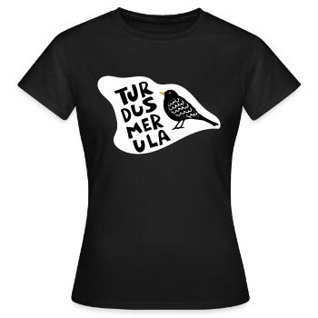 Amsel - Frauen T-Shirt - Schwarz - Vorne - AI Model Female 172 dark (172cm)