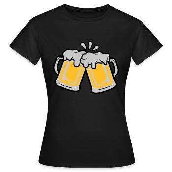 Cruches à bière grillée - T-shirt Femme - noir - Devant - AI Model Female 172 dark (172cm)