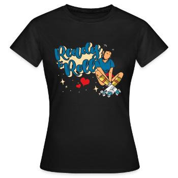 To Roll Roller Skate - Frauen T-Shirt - Schwarz - Vorne - AI Model Female 172 dark (172cm)