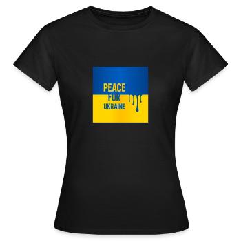 Frieden für die Ukraine T-Shirt - Frauen T-Shirt - Schwarz - Vorne - AI Model Female 172 dark (172cm)