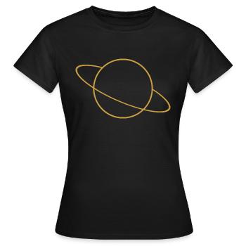 Saturne or - T-shirt Femme - noir - Devant - AI Model Female 172 dark (172cm)