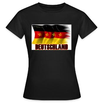 Deutschlandfahne WM - Frauen T-Shirt - Schwarz - Vorne - AI Model Female 172 dark (172cm)