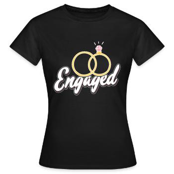Engagement Rings - Women's T-Shirt - black - Front - AI Model Female 172 dark (172cm)