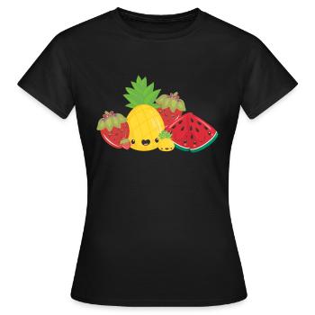 Fruit Party - Frauen T-Shirt - Schwarz - Vorne - AI Model Female 172 dark (172cm)