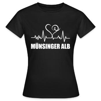 Heartbeat Münsinger Alb - Frauen T-Shirt - Schwarz - Vorne - AI Model Female 172 dark (172cm)