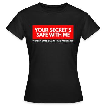 VOTRE COFFRE-FORT SECRET AVEC MOI - T-shirt Femme - noir - Devant - AI Model Female 172 dark (172cm)