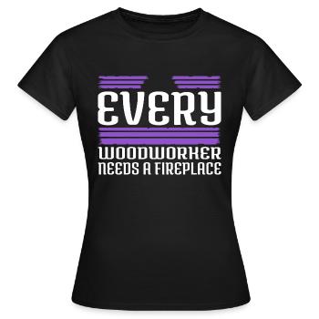 lumber funny carpenter joke wood - Frauen T-Shirt - Schwarz - Vorne - AI Model Female 172 dark (172cm)