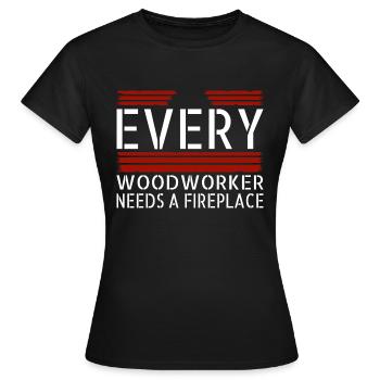 carpentry wood woodcutter apprentice - Women's T-Shirt - black - Front - AI Model Female 172 dark (172cm)