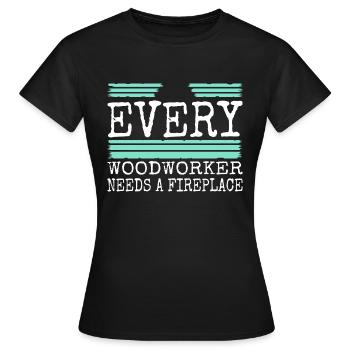carpenter girl tshirts cutter - Frauen T-Shirt - Schwarz - Vorne - AI Model Female 172 dark (172cm)