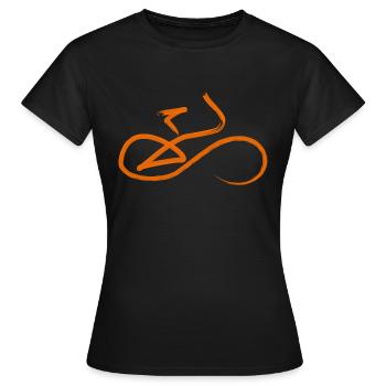 Fahrrad Zeichnung Coole Kunst Geschenk Skizze - Frauen T-Shirt - Schwarz - Vorne - AI Model Female 172 dark (172cm)