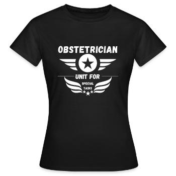Obstetrician Unit for Special Tasks - Women's T-Shirt - black - Front - AI Model Female 172 dark (172cm)