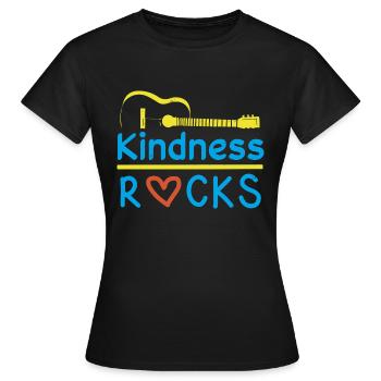 FREUNDLICHKEIT ROCKEN - Frauen T-Shirt - Schwarz - Vorne - AI Model Female 172 dark (172cm)