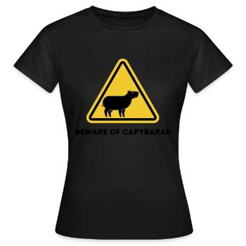 Beware of capybaras - Women's T-Shirt - black - Front - AI Model Female 172 dark (172cm)