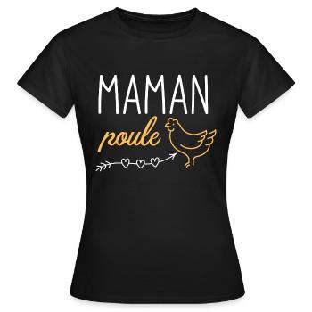 Maman poule 1 - T-shirt Femme - noir - Devant - AI Model Female 172 dark (172cm)