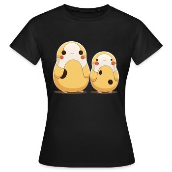 Zwei niedliche Charaktere - Frauen T-Shirt - Schwarz - Vorne - AI Model Female 172 dark (172cm)