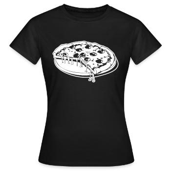 Pizza Restauration rapide Pizzeria - T-shirt Femme - noir - Devant - AI Model Female 172 dark (172cm)