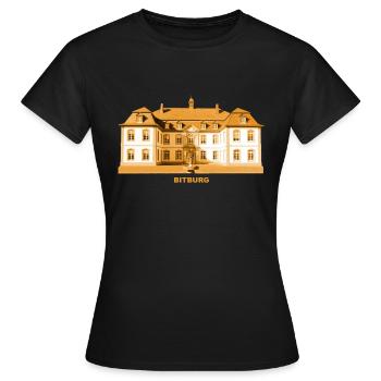 Château de Bitburg, Eifel, Rhénanie-Palatinat - T-shirt Femme - noir - Devant - AI Model Female 172 dark (172cm)