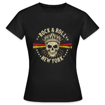 New York Rock & Roll Vintage USA Amerika - Frauen T-Shirt - Schwarz - Vorne - AI Model Female 172 dark (172cm)