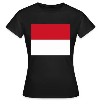 Flagge von Monaco / Drapeau Monaco - Frauen T-Shirt - Schwarz - Vorne - AI Model Female 172 dark (172cm)