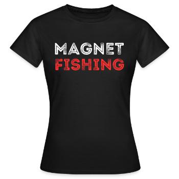 MAGNETFISCHEN METALL WÖRTER - Frauen T-Shirt - Schwarz - Vorne - AI Model Female 172 dark (172cm)