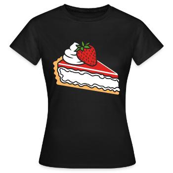 Tarte aux fraises - T-shirt Femme - noir - Devant - AI Model Female 172 dark (172cm)