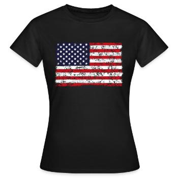 DRAPEAU DE L’AMÉRIQUE rétro - T-shirt Femme - noir - Devant - AI Model Female 172 dark (172cm)