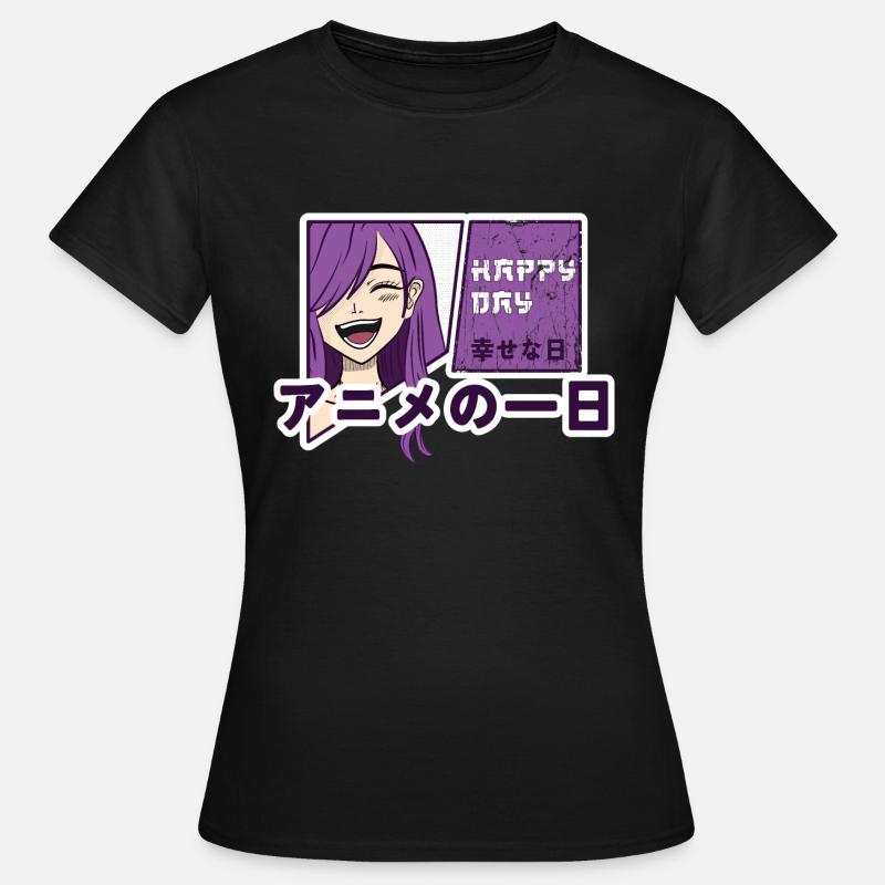Happy day with anime - Women's T-Shirt - black