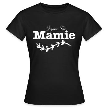 Joyeuse Fête Mamie - T-shirt Femme - noir - Devant - AI Model Female 172 dark (172cm)