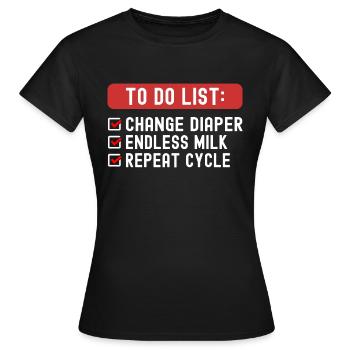 To Do List Parenting - Women's T-Shirt - black - Front - AI Model Female 172 dark (172cm)
