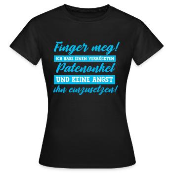 Funny Godfather Christening Baby Sayings Gift Godfather - Women's T-Shirt - black - Front - AI Model Female 172 dark (172cm)