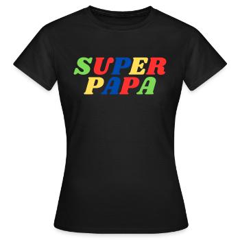 Super papa - T-shirt Femme - noir - Devant - AI Model Female 172 dark (172cm)