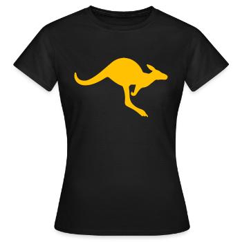 Kangaroo Silhouette gelb - Frauen T-Shirt - Schwarz - Vorne - AI Model Female 172 dark (172cm)