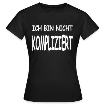 Kompliziert - Frauen T-Shirt - Schwarz - Vorne - AI Model Female 172 dark (172cm)