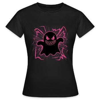 Geist Halloween Geister Grusel Motiv - Frauen T-Shirt - Schwarz - Vorne - AI Model Female 172 dark (172cm)