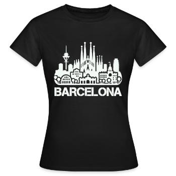 Horizon de Barcelone - T-shirt Femme - noir - Devant - AI Model Female 172 dark (172cm)