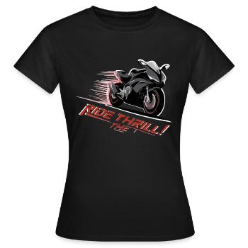 SURFEZ SUR LE FRISSON - T-shirt Femme - noir - Devant - AI Model Female 172 dark (172cm)