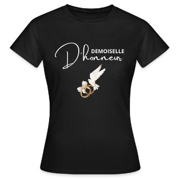 Demoiselle d’honneur - T-shirt Femme - noir - Devant - AI Model Female 172 dark (172cm)