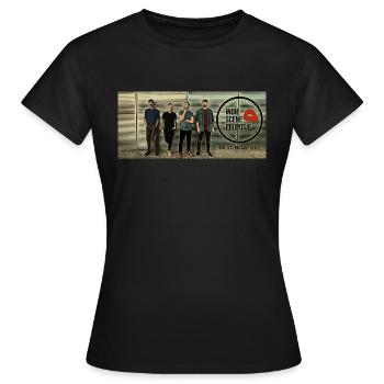 Indie Scene Proposal Cartoon Figures - Women's T-Shirt - black - Front - AI Model Female 172 dark (172cm)