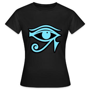 Symbole de l’œil d’Horus en Égypte - T-shirt Femme - noir - Devant - AI Model Female 172 dark (172cm)
