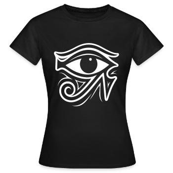 Symbole de l’œil d’Horus en Égypte - T-shirt Femme - noir - Devant - AI Model Female 172 dark (172cm)
