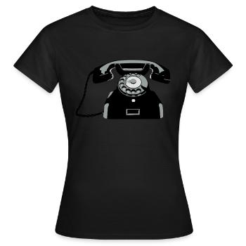 Oldschool Telefon - Frauen T-Shirt - Schwarz - Vorne - AI Model Female 172 dark (172cm)