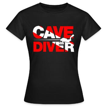 cave diver - T-shirt Femme - noir - Devant - AI Model Female 172 dark (172cm)