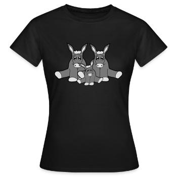 familie paar nachwuchs junges mama papa klein baby - Frauen T-Shirt - Schwarz - Vorne - AI Model Female 172 dark (172cm)