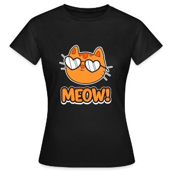 Katze Kätzchen Mietzekatze Haustier Geschenk - Frauen T-Shirt - Schwarz - Vorne - AI Model Female 172 dark (172cm)