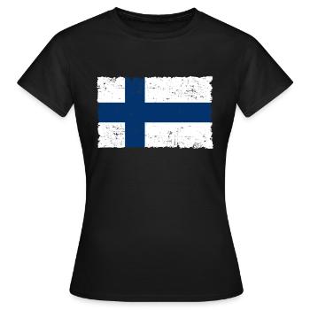Finland - Women's T-Shirt - black - Front - AI Model Female 172 dark (172cm)