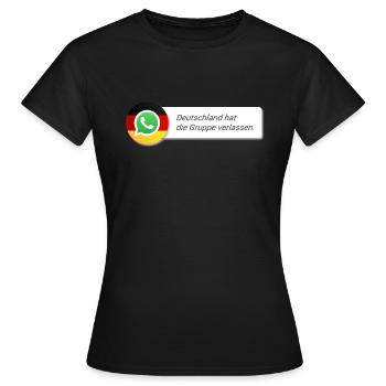 Deutschland hat die Gruppe verlassen. - Frauen T-Shirt - Schwarz - Vorne - AI Model Female 172 dark (172cm)