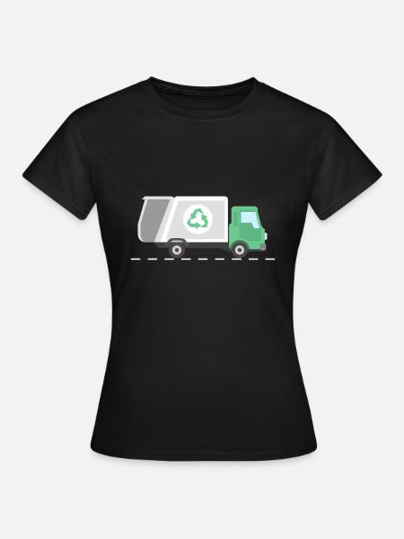 Müllwagen Müllauto Recycling Geschenk - Frauen T-Shirt - Schwarz