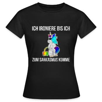 Licorne disant ironie Funny cadeau cadeau pipi - T-shirt Femme - noir - Devant - AI Model Female 172 dark (172cm)